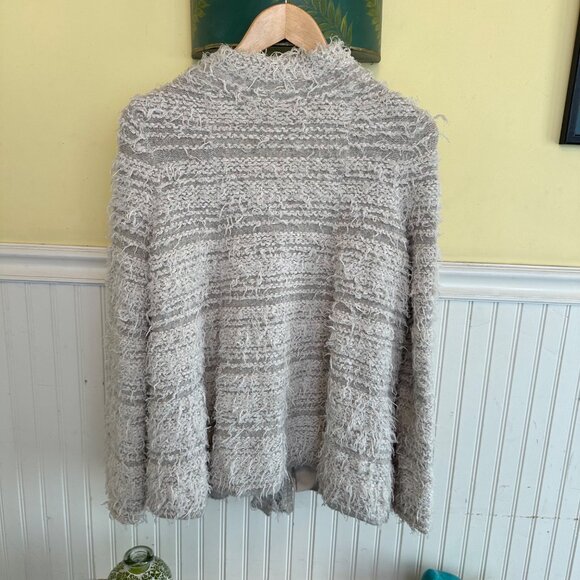 Free People Textured Knit Button-Up Cardigan Sweater S Gray - Picture 2 of 6